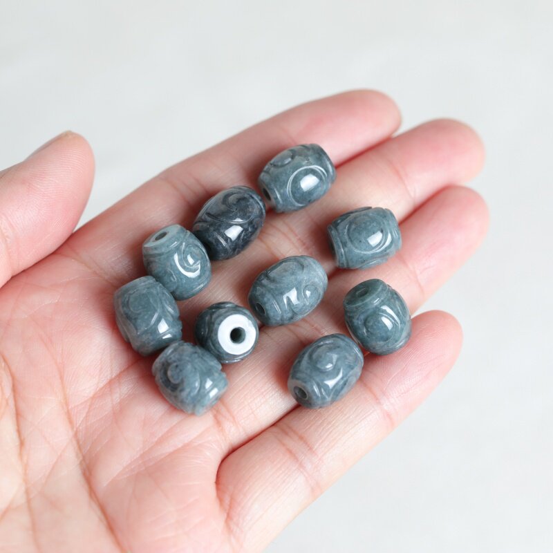 Bracelet Beaded Men - 5 Stück Natürliche Blaue Wasserjade-Wellenperlen DIY