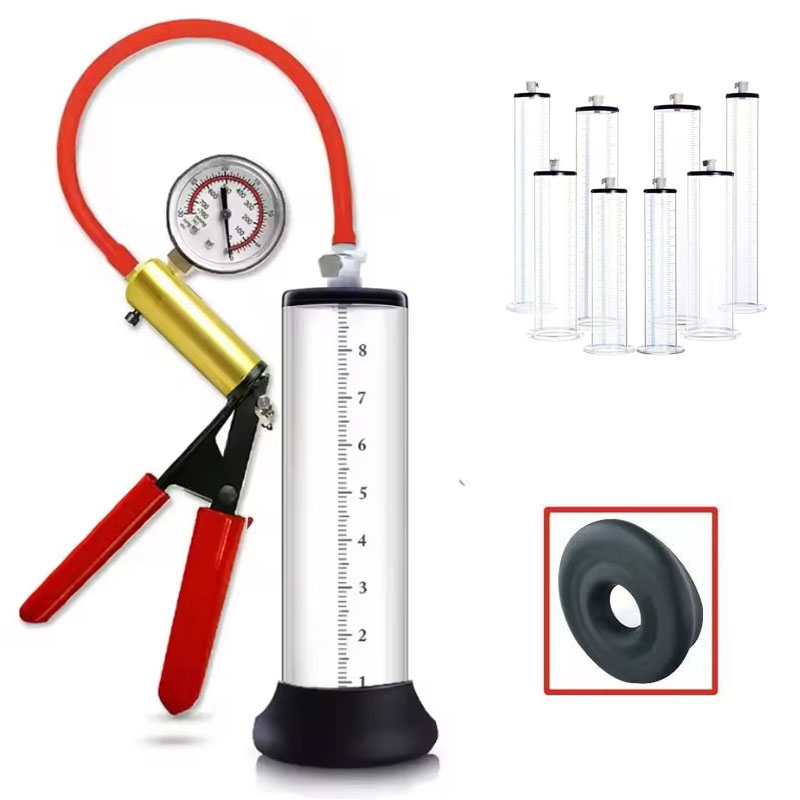 Men Accessories Combo Set - Manuelle Penis-Vakuumpumpe aus Acryl zur Penisvergrößerung,