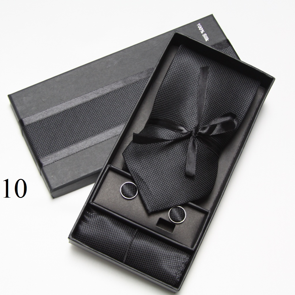 Men Accessories Combo Set - Edles Krawattenset mit Box, Manschettenknöpfen und