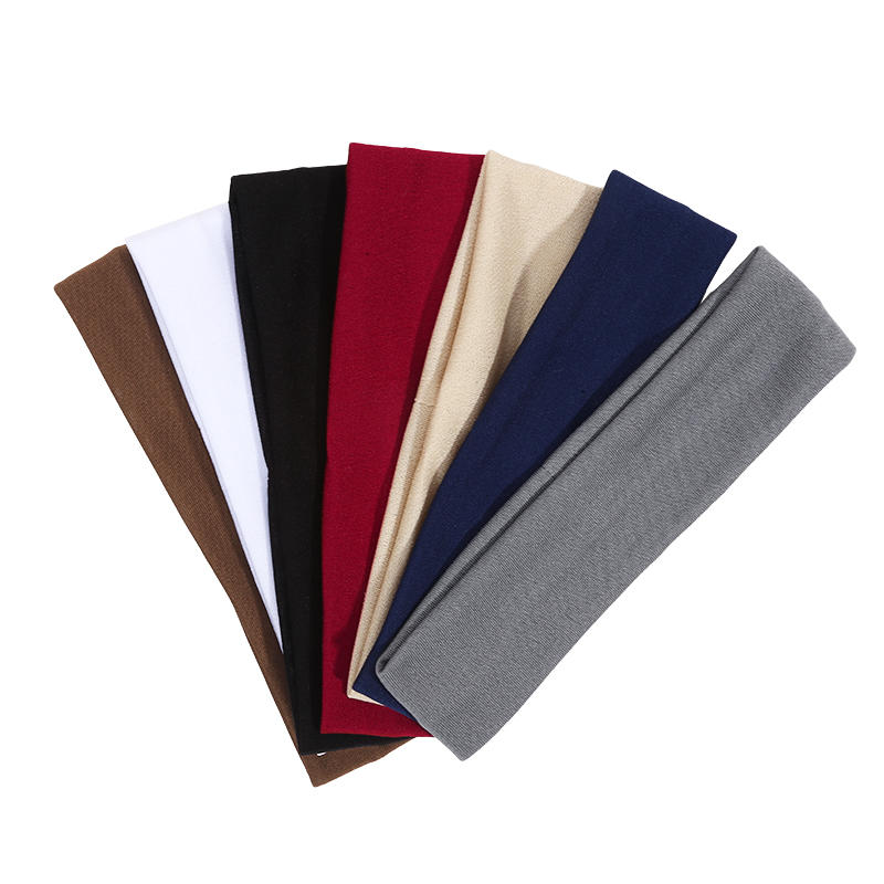 Men'S Yoga Accessories - 7er-Pack breite elastische Sport-Stirnbänder, rutschfeste, schweißabsorbierende