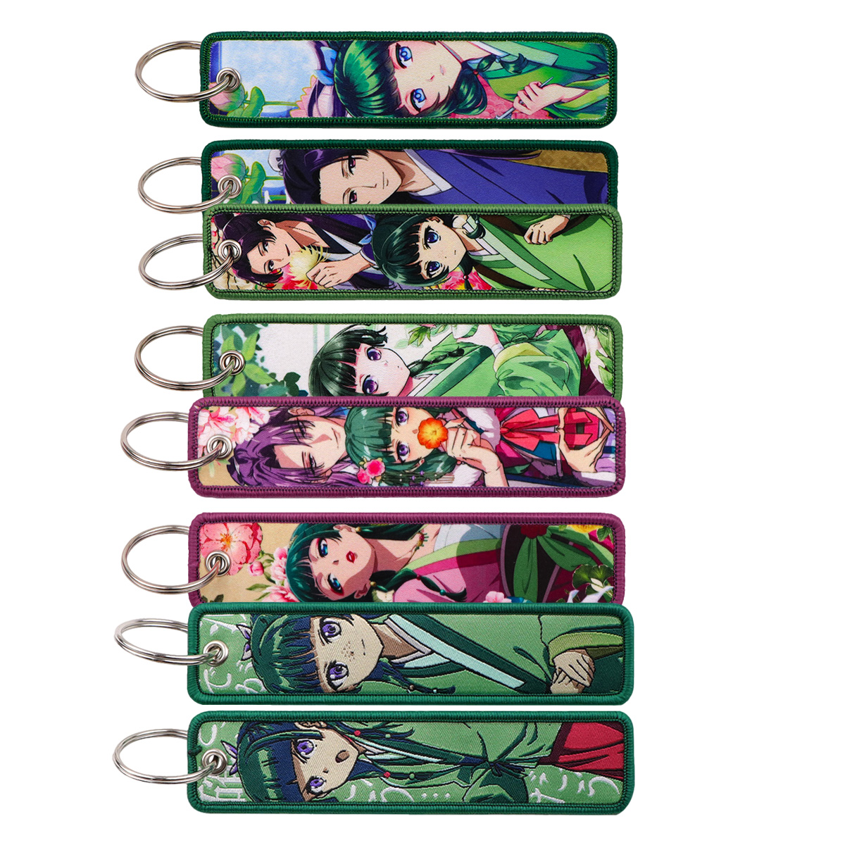 Men Keychain Accessories - 1 Stück Vintage Orientalisches Anime-Mädchen-Porträt Bestickter