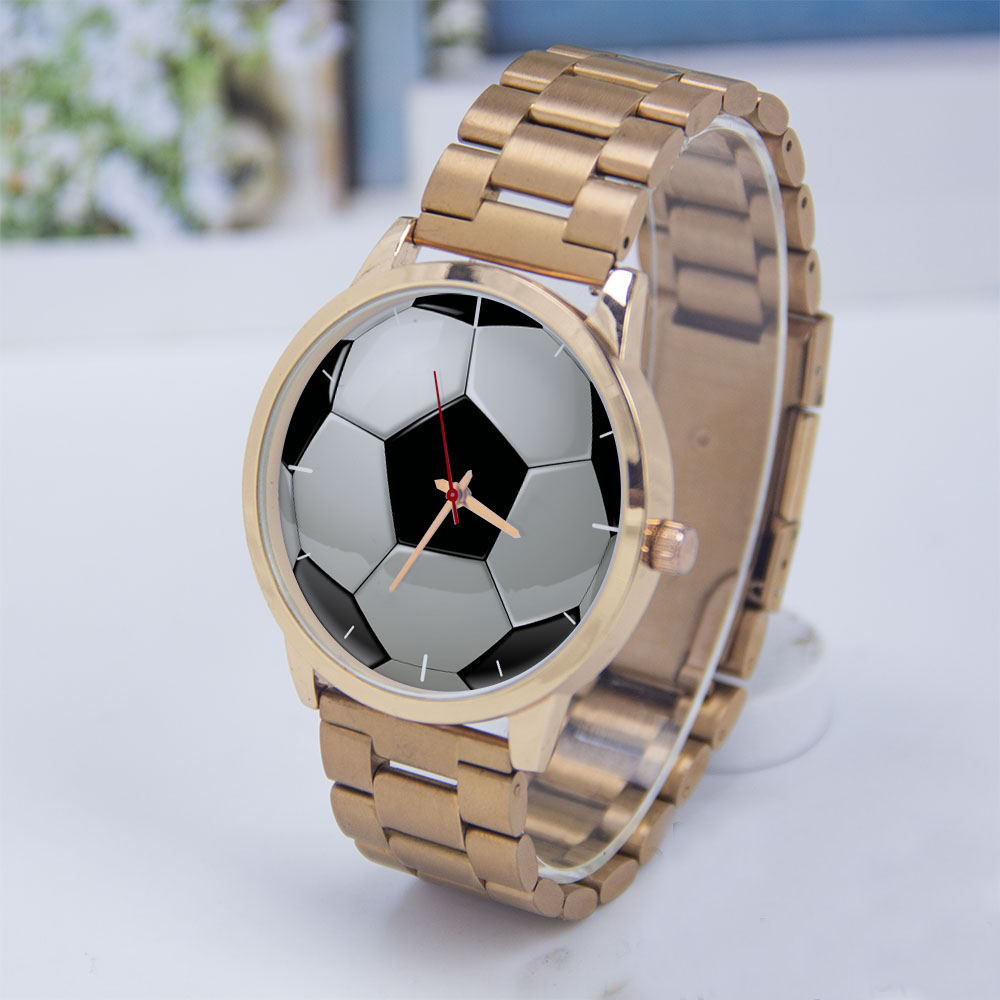 Men Accessories Bracelet - Fußball Fußball Design Fans Silber Herrenuhr