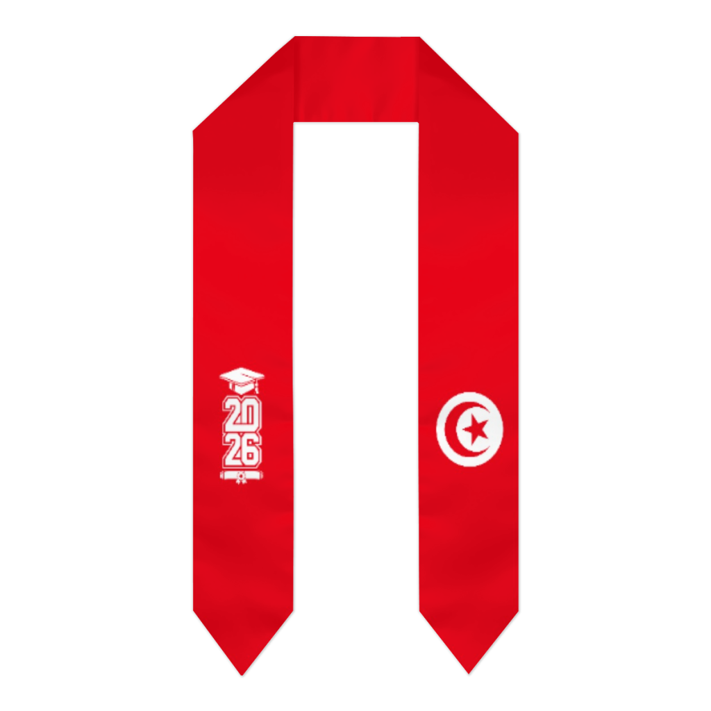 Men Accessories Tunisia - Abschluss-Schärpe „Klasse 2026“ mit Tunesien-Flagge –