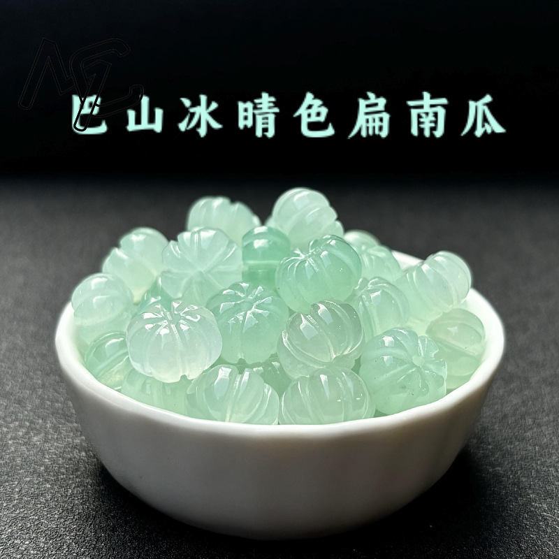 Bracelet Beaded Men - 10 Stück A Green Jade Kürbisperlen
