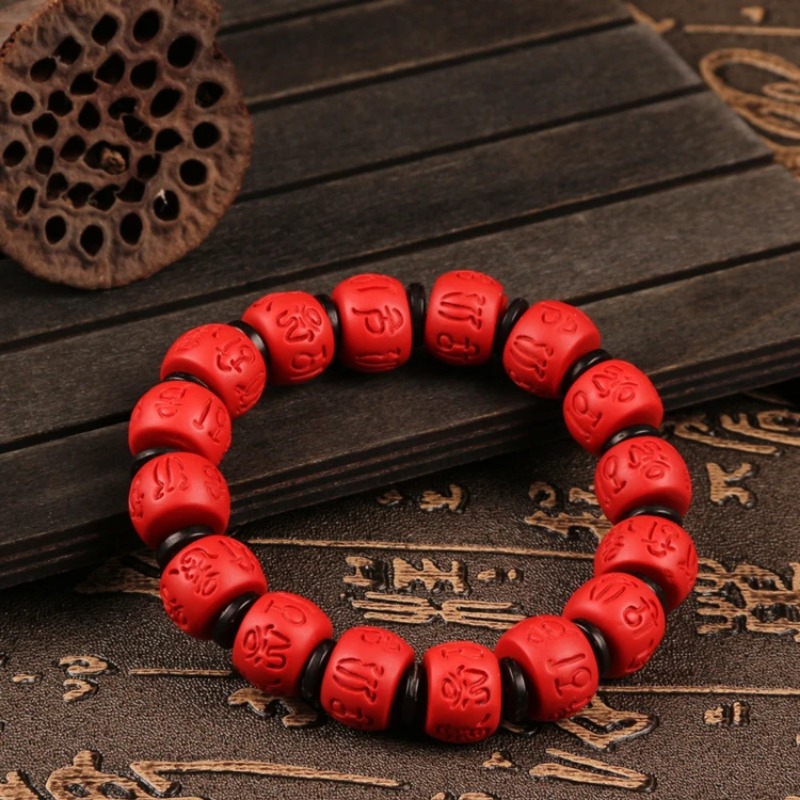 Chinesische 13*9MM Perlen Rot  – Bracelet Beaded Men Bewertung und Preis