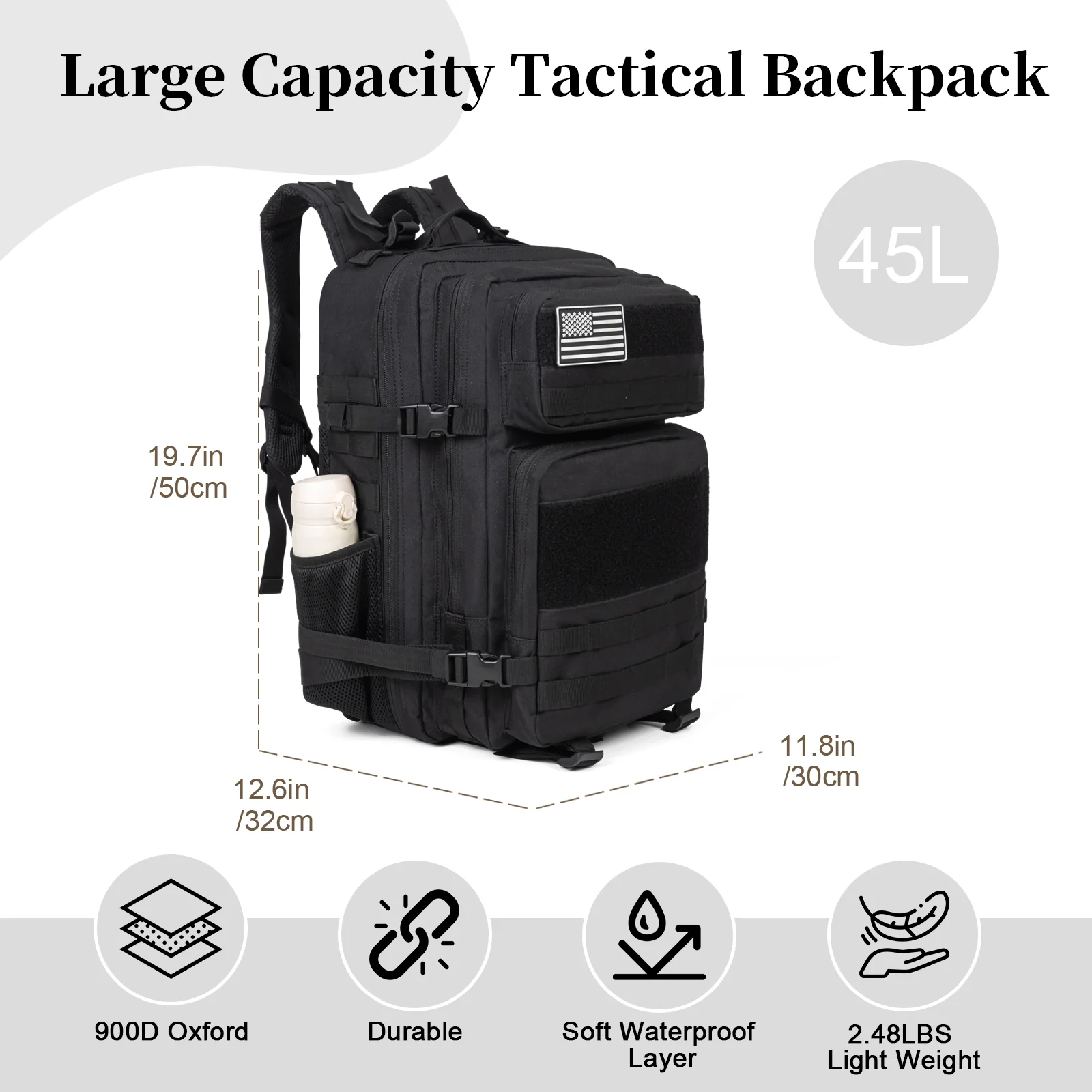 60L Militär-Taktikrucksack für – Men Accessories For Travel Bewertung und Preis