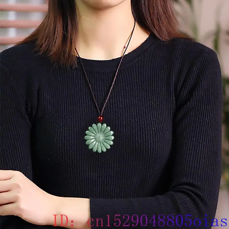 Grüne Jadeit Sonnenblume Anhän – Men'S Accessories Jewelry Bewertung und Preis