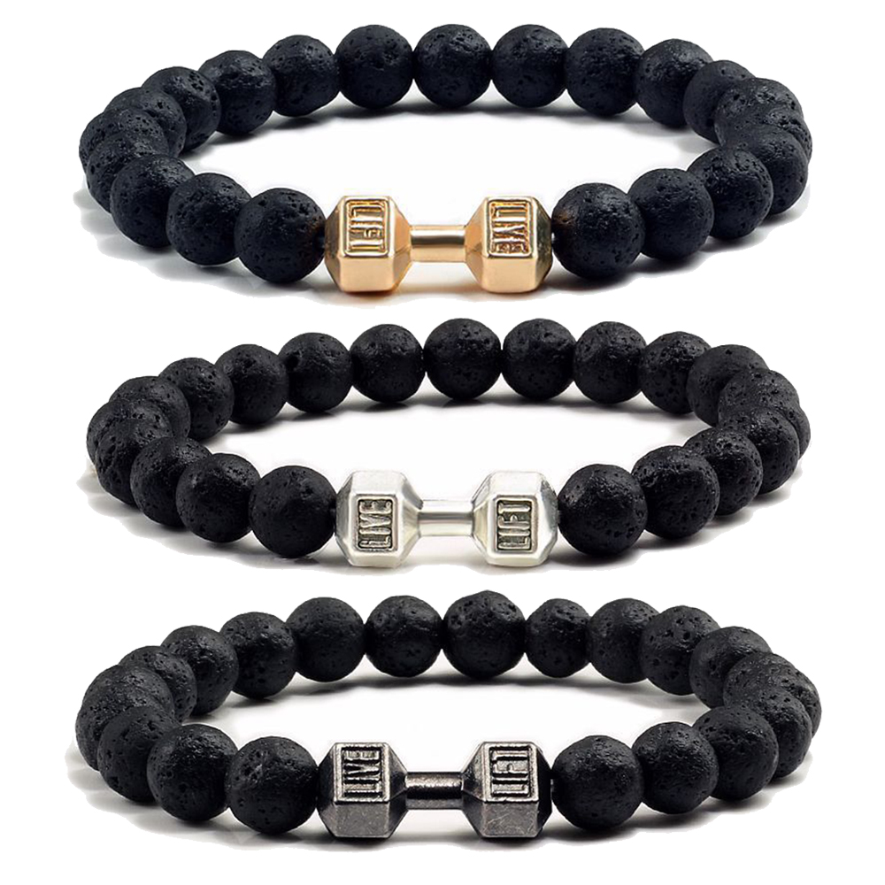 Natürliche Vulkanstein Armband – Bracelet Beaded Men Bewertung und Preis