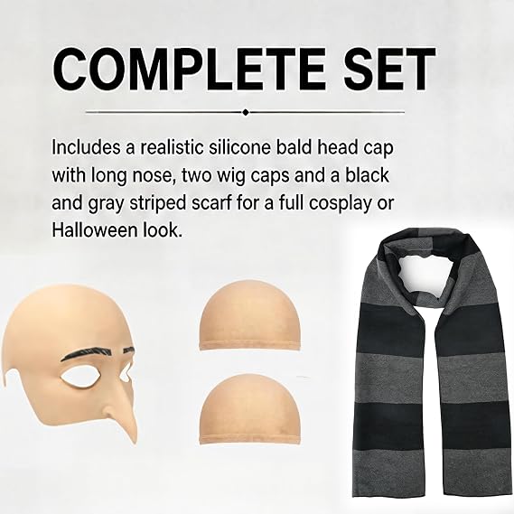 Neues Glatzkopf-Halloween-Kost – Men Accessories Combo Set Bewertung und Preis